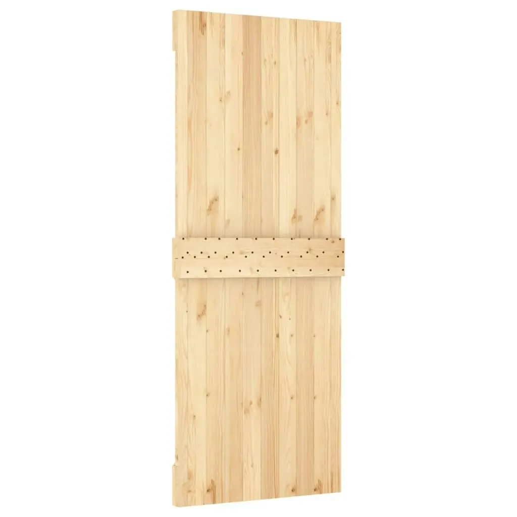 Sliding Door with Hardware Set 80x210 cm Solid Wood Pine 3203224