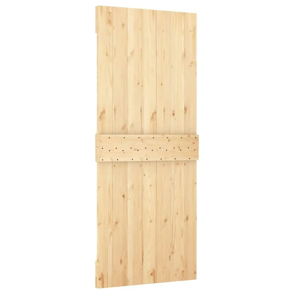 Sliding Door with Hardware Set 85x210 cm Solid Wood Pine 3202970