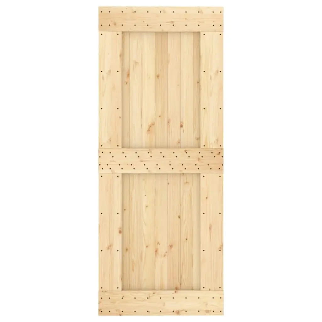 Sliding Door with Hardware Set 85x210 cm Solid Wood Pine 3202977