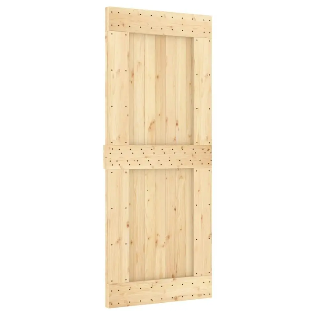 Sliding Door with Hardware Set 85x210 cm Solid Wood Pine 3202977