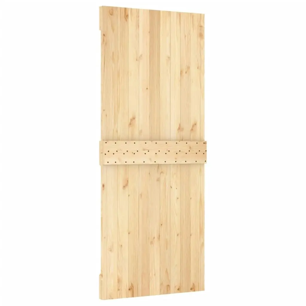 Sliding Door with Hardware Set 85x210 cm Solid Wood Pine 3202981