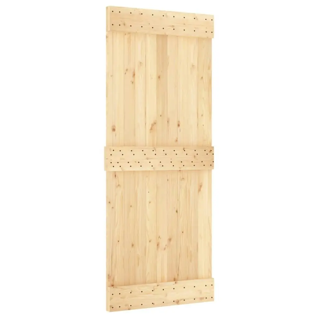 Sliding Door with Hardware Set 85x210 cm Solid Wood Pine 3202988