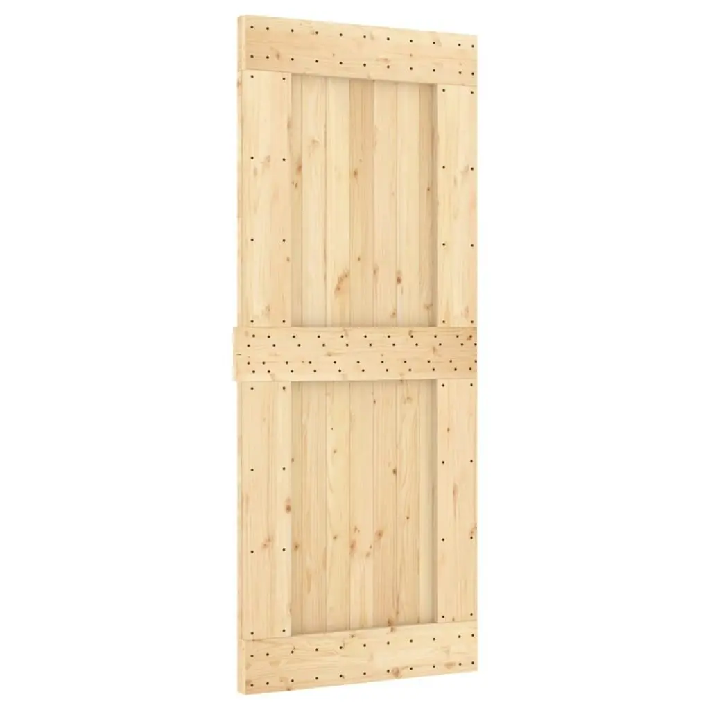 Sliding Door with Hardware Set 85x210 cm Solid Wood Pine 3203034