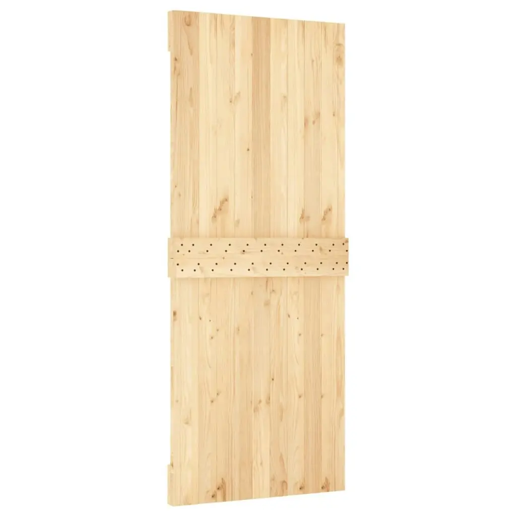 Sliding Door with Hardware Set 85x210 cm Solid Wood Pine 3203028