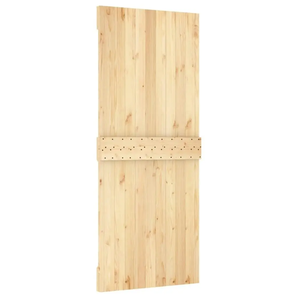 Sliding Door with Hardware Set 85x210 cm Solid Wood Pine 3203056