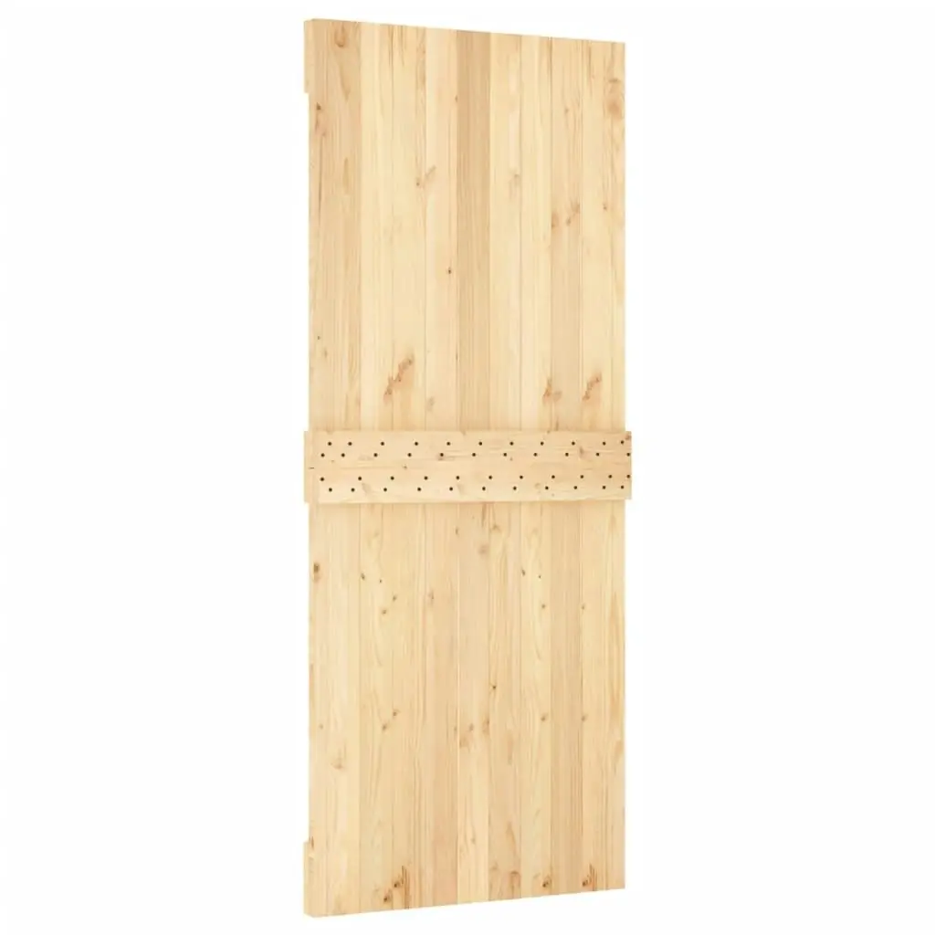 Sliding Door with Hardware Set 85x210 cm Solid Wood Pine 3203256