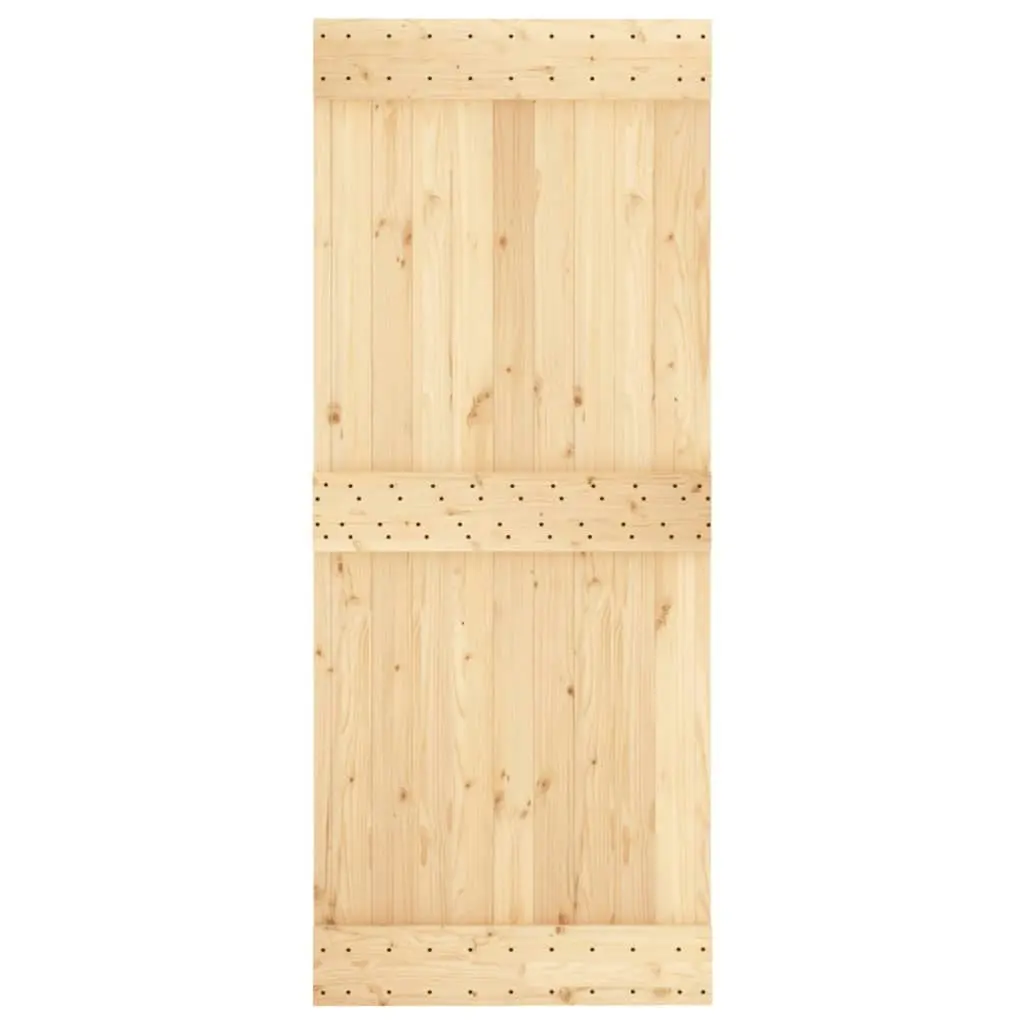 Sliding Door with Hardware Set 85x210 cm Solid Wood Pine 3203256