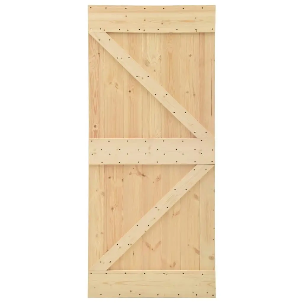 Sliding Door with Hardware Set 90x210 cm Solid Pine Wood 3057590