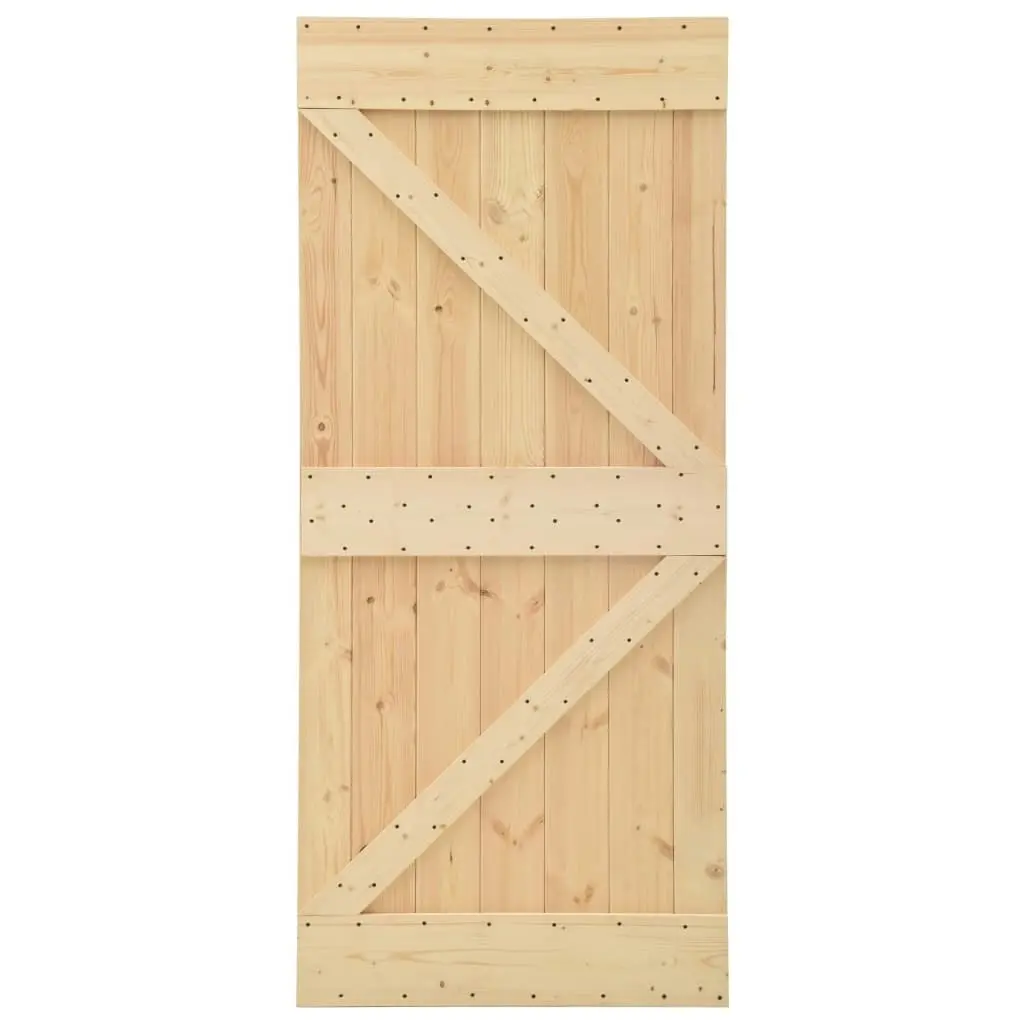 Sliding Door with Hardware Set 90x210 cm Solid Pine Wood 3057499