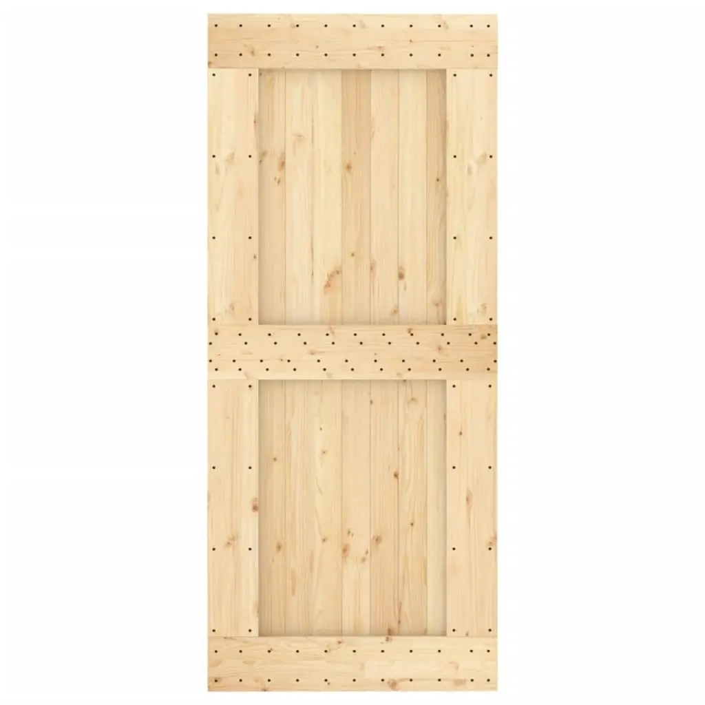 Sliding Door with Hardware Set 90x210 cm Solid Wood Pine 3203073