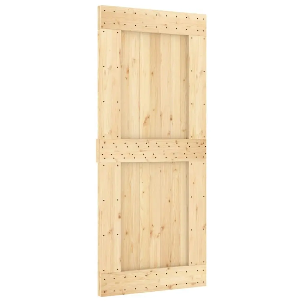 Sliding Door with Hardware Set 90x210 cm Solid Wood Pine 3203035