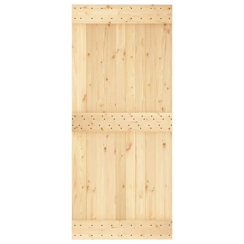 Sliding Door with Hardware Set 90x210 cm Solid Wood Pine 3203107