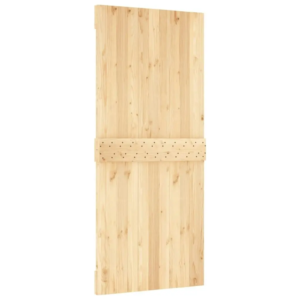 Sliding Door with Hardware Set 90x210 cm Solid Wood Pine 3203107