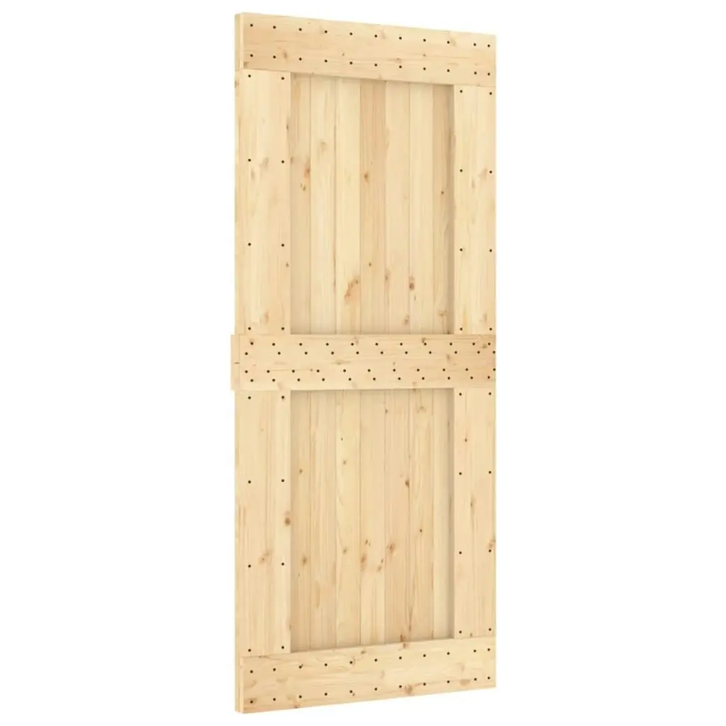 Sliding Door with Hardware Set 90x210 cm Solid Wood Pine 3203093