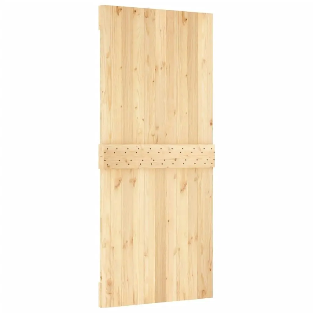 Sliding Door with Hardware Set 90x210 cm Solid Wood Pine 3203202