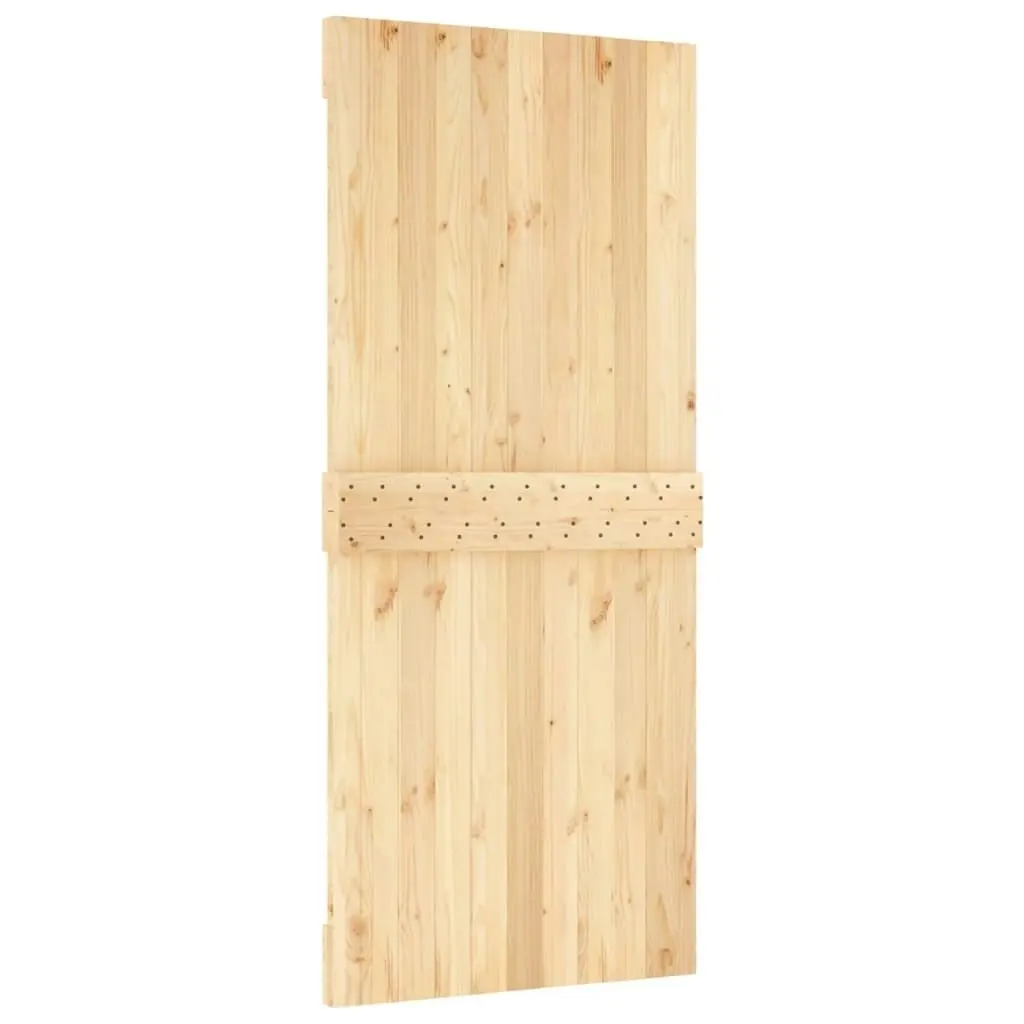 Sliding Door with Hardware Set 90x210 cm Solid Wood Pine 3203218