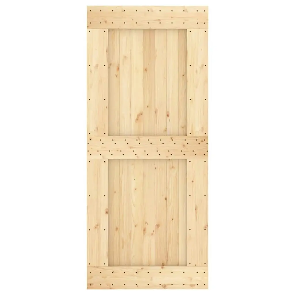 Sliding Door with Hardware Set 90x210 cm Solid Wood Pine 3203239