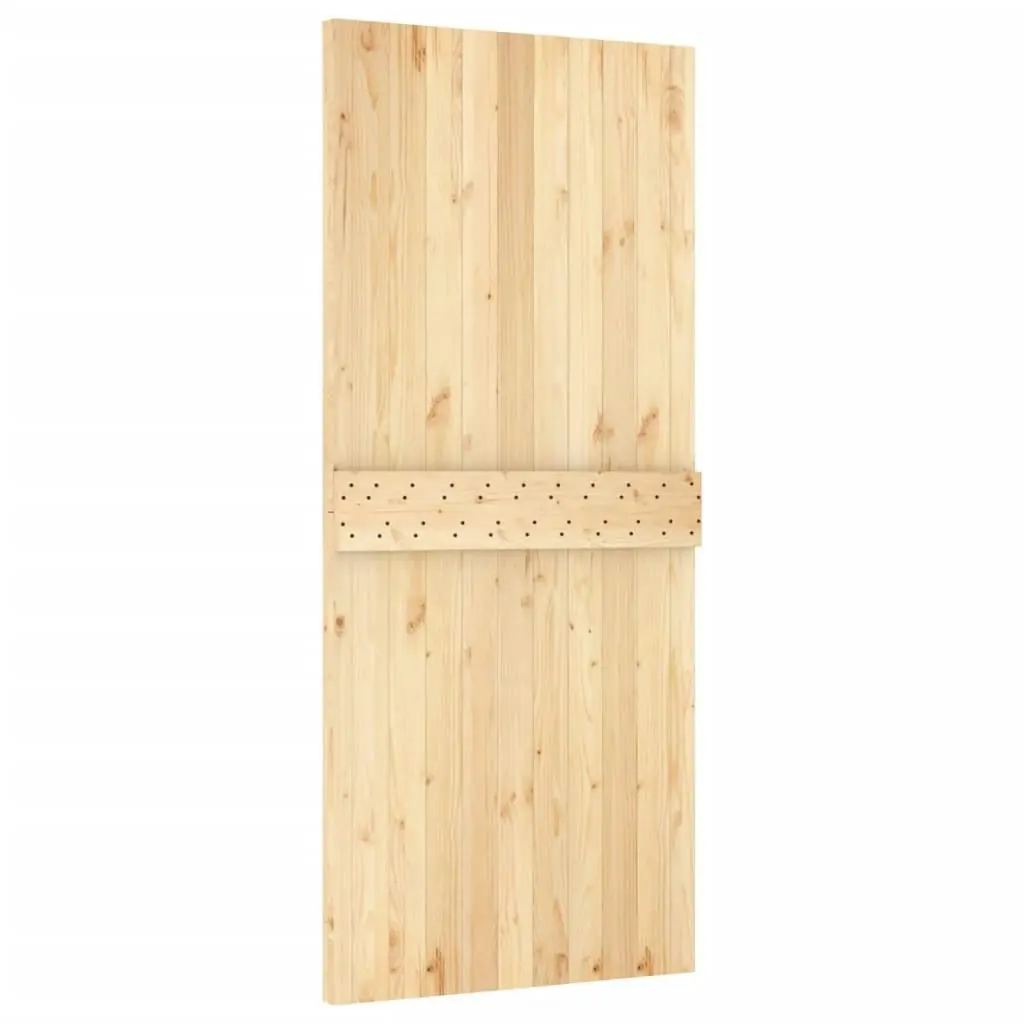 Sliding Door with Hardware Set 90x210 cm Solid Wood Pine 3203239