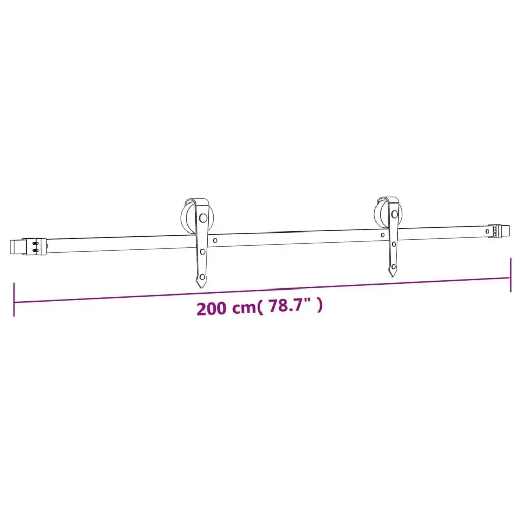 Sliding Door with Hardware Set 90x210 cm Solid Wood Pine 3203233