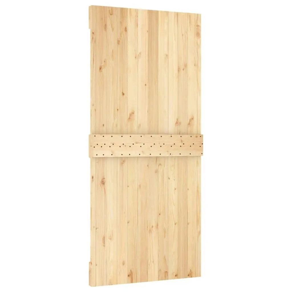 Sliding Door with Hardware Set 95x210 cm Solid Wood Pine 3203002