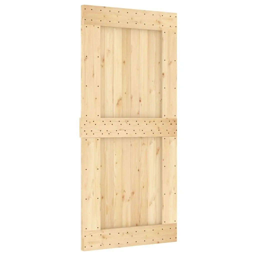 Sliding Door with Hardware Set 95x210 cm Solid Wood Pine 3202996