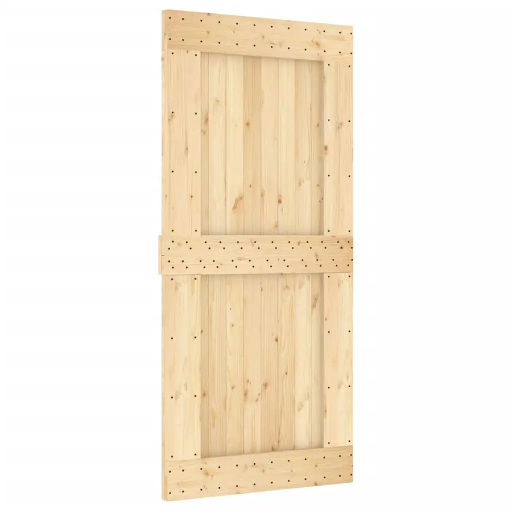 Sliding Door with Hardware Set 95x210 cm Solid Wood Pine 3203036