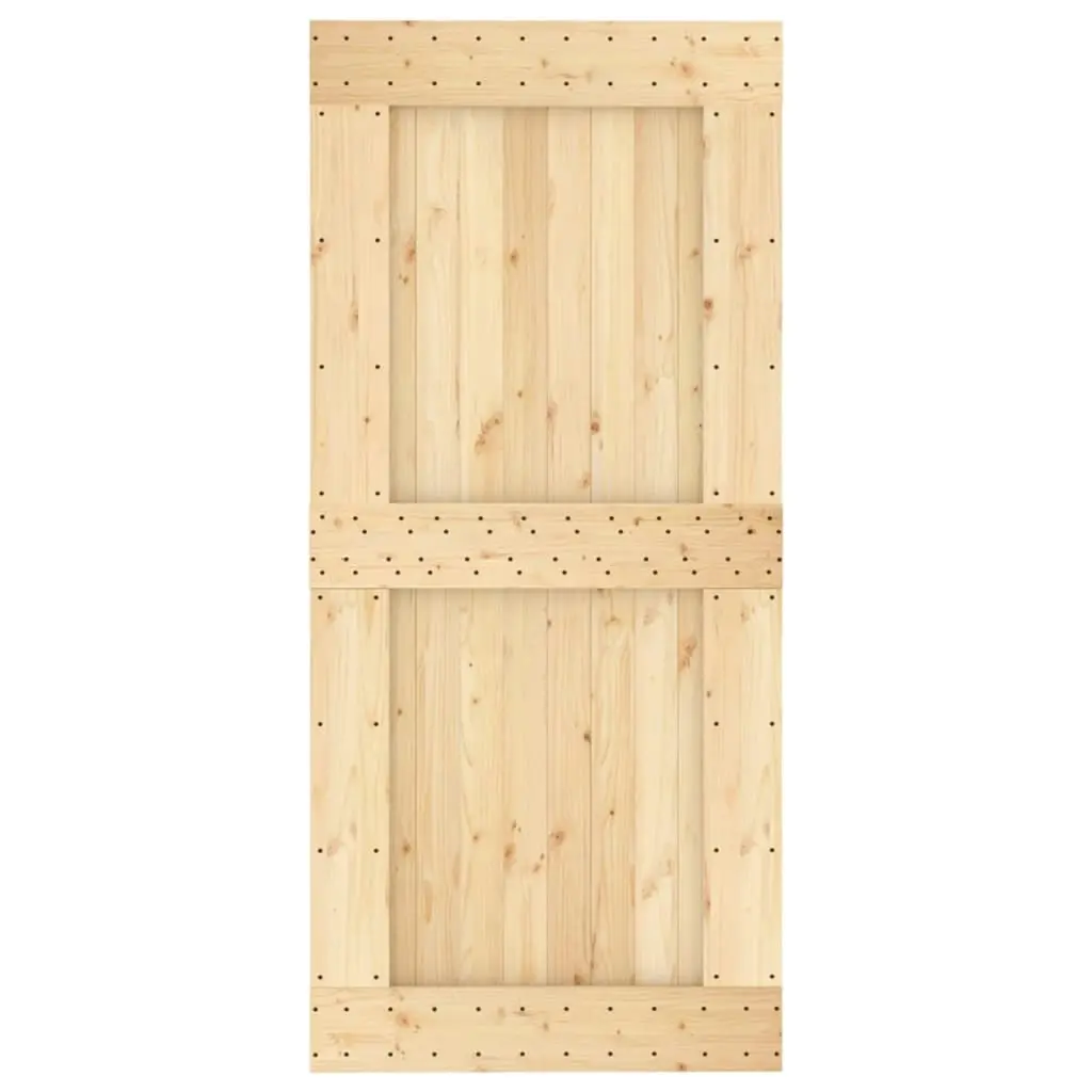 Sliding Door with Hardware Set 95x210 cm Solid Wood Pine 3203074