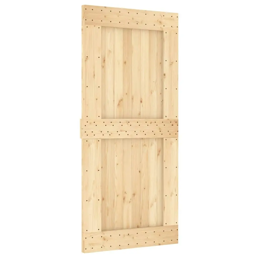 Sliding Door with Hardware Set 95x210 cm Solid Wood Pine 3203074