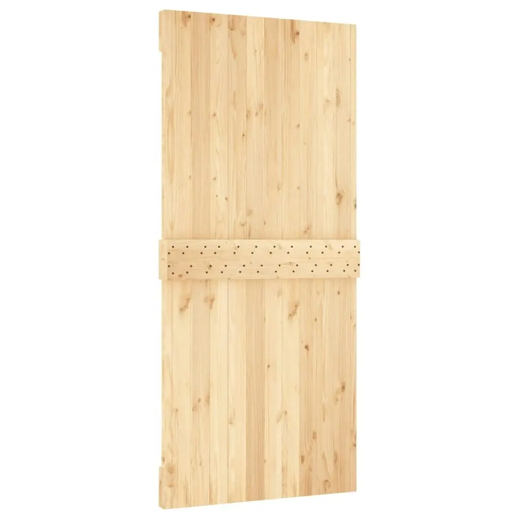 Sliding Door with Hardware Set 95x210 cm Solid Wood Pine 3203143