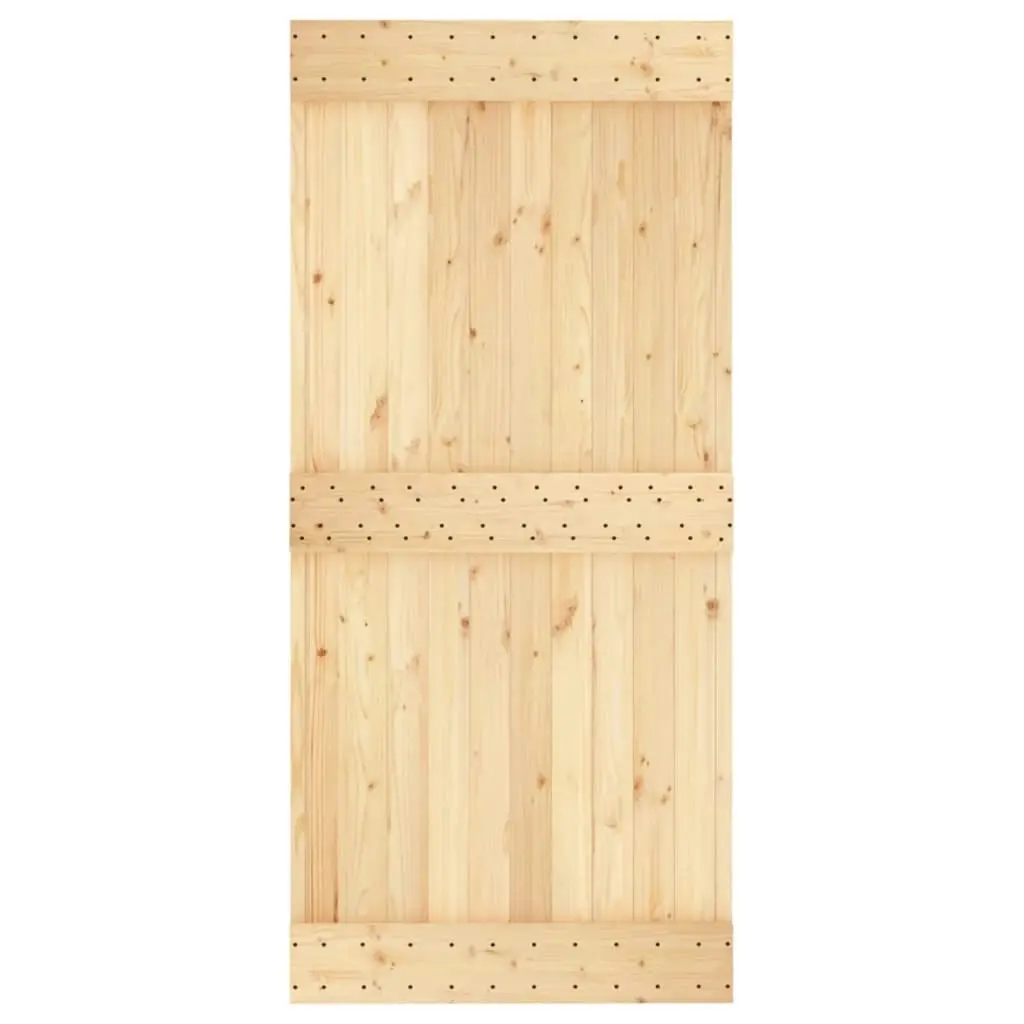 Sliding Door with Hardware Set 95x210 cm Solid Wood Pine 3203143