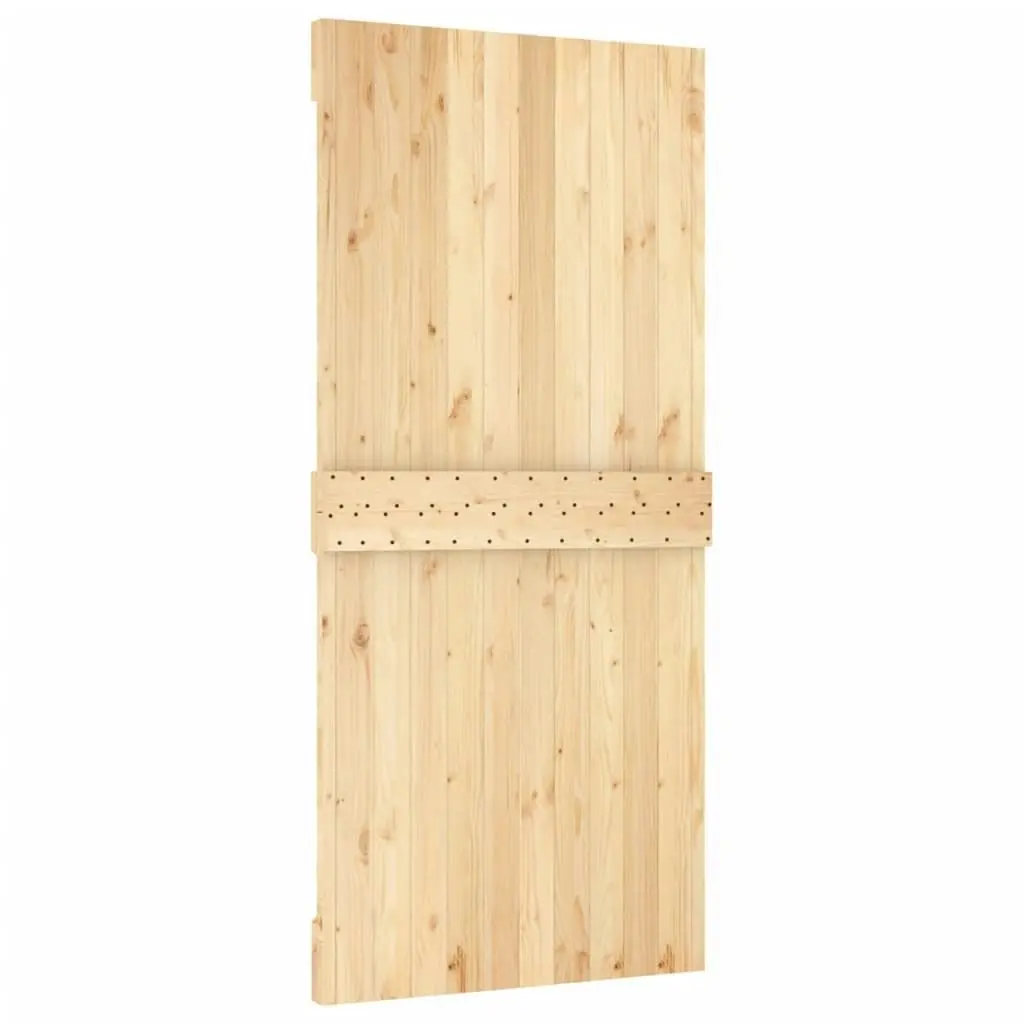 Sliding Door with Hardware Set 95x210 cm Solid Wood Pine 3203155