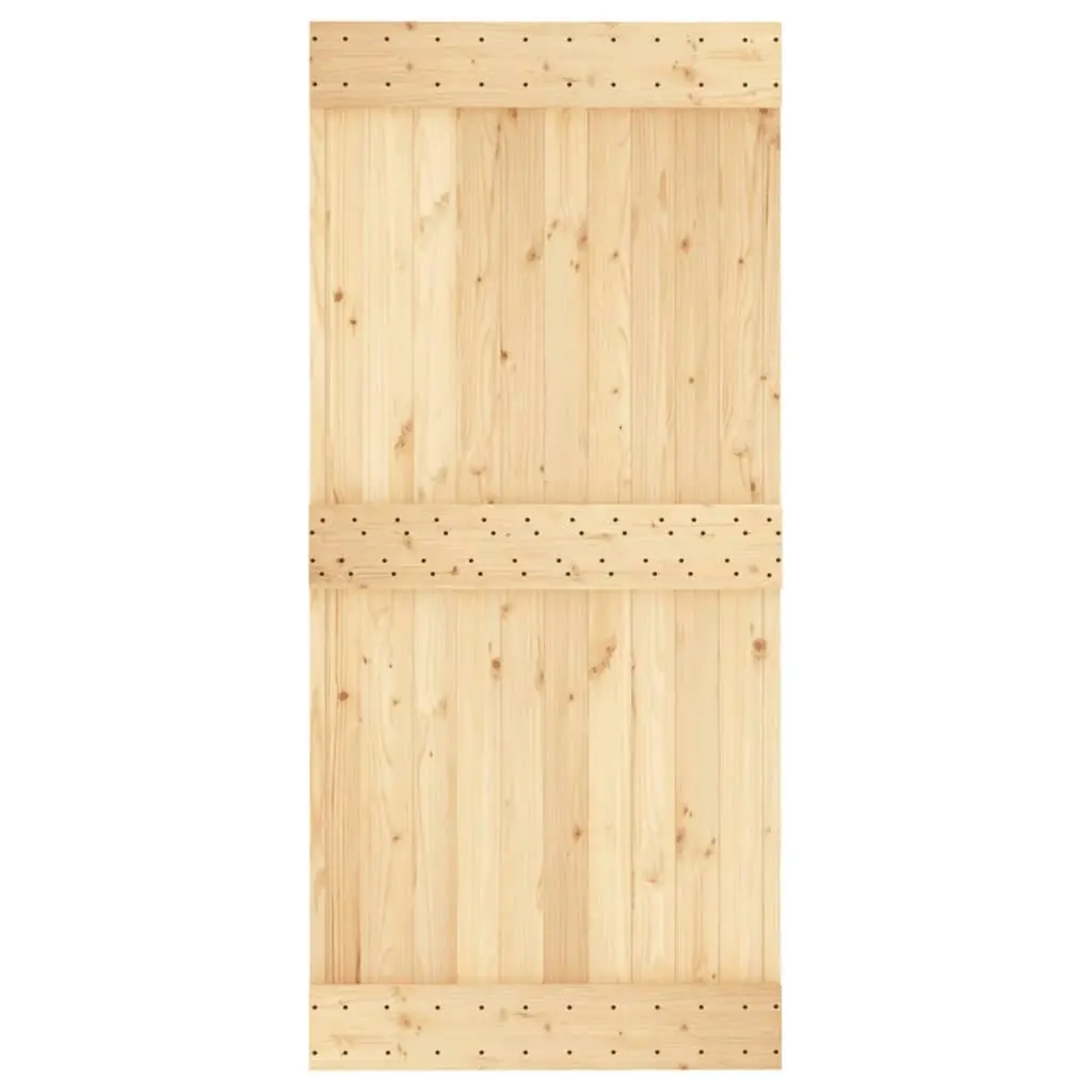 Sliding Door with Hardware Set 95x210 cm Solid Wood Pine 3203234