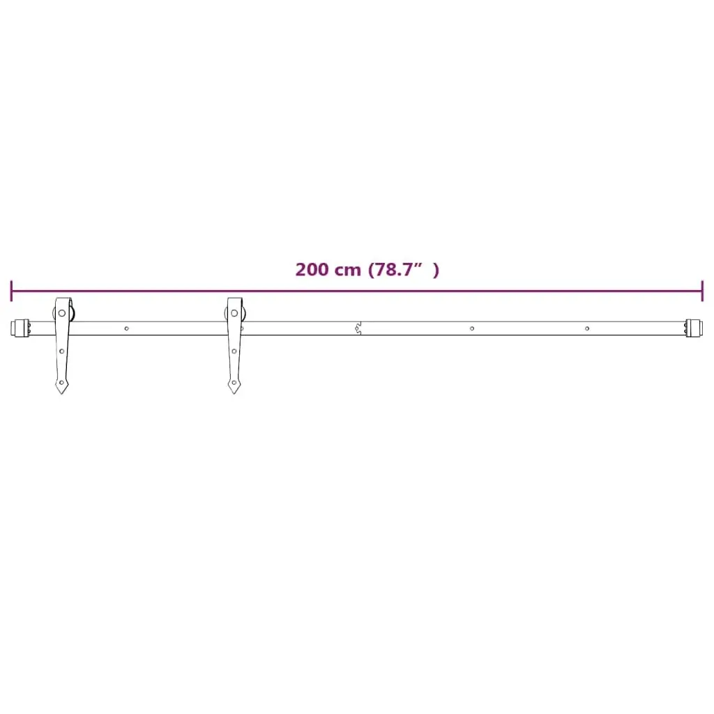 Sliding Door with Hardware Set 95x210 cm Solid Wood Pine 3203258