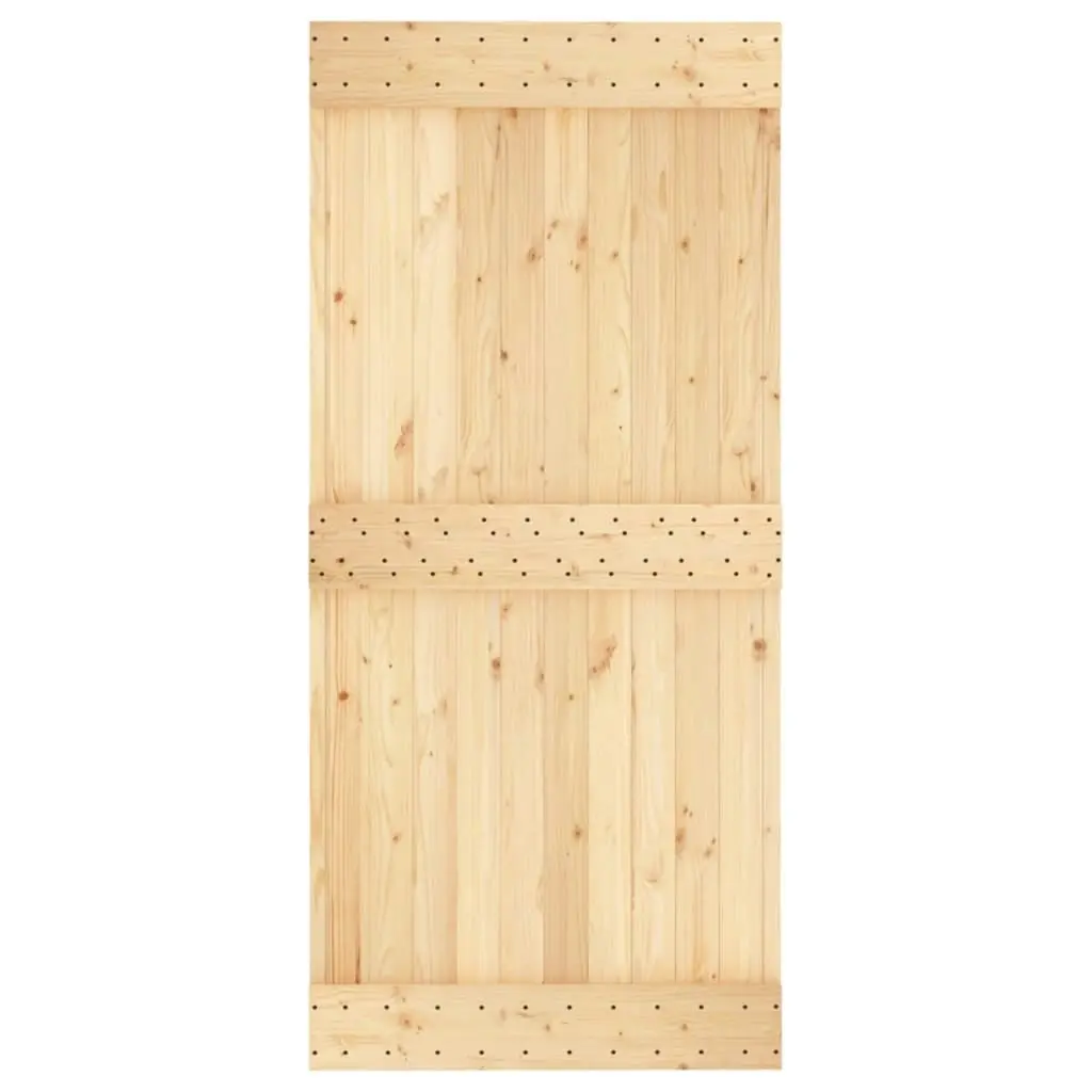 Sliding Door with Hardware Set 95x210 cm Solid Wood Pine 3203258