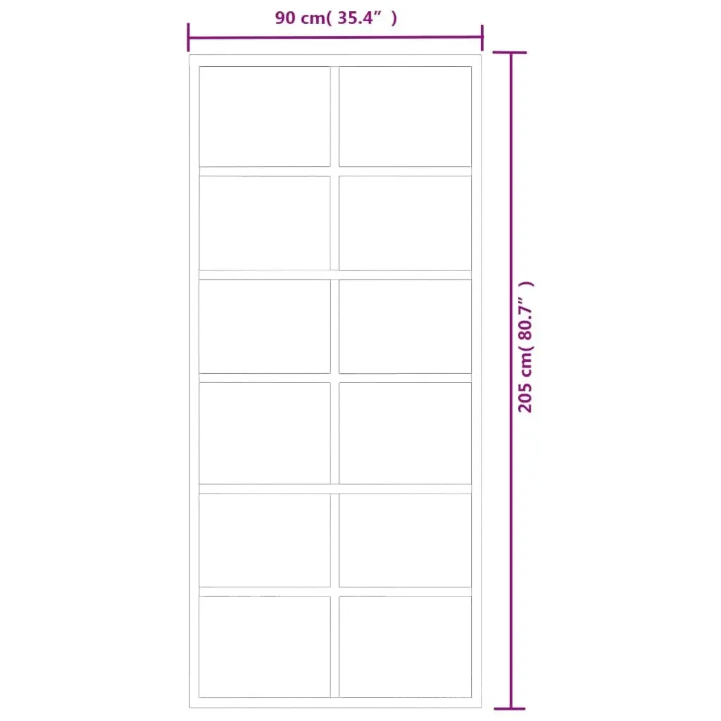 Sliding Door with Hardware Set ESG Glass&Aluminium 90x205 cm 3081958