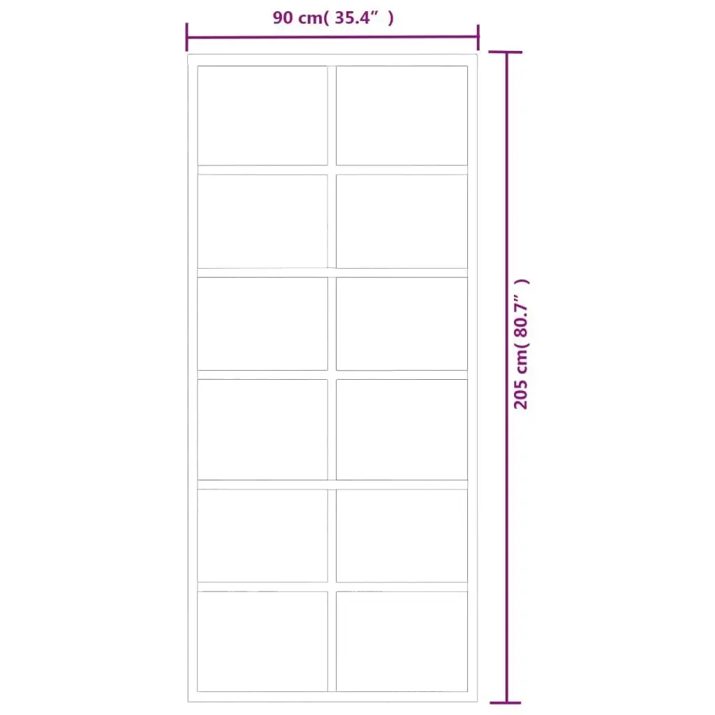 Sliding Door with Hardware Set ESG Glass&Aluminium 90x205 cm 3081959