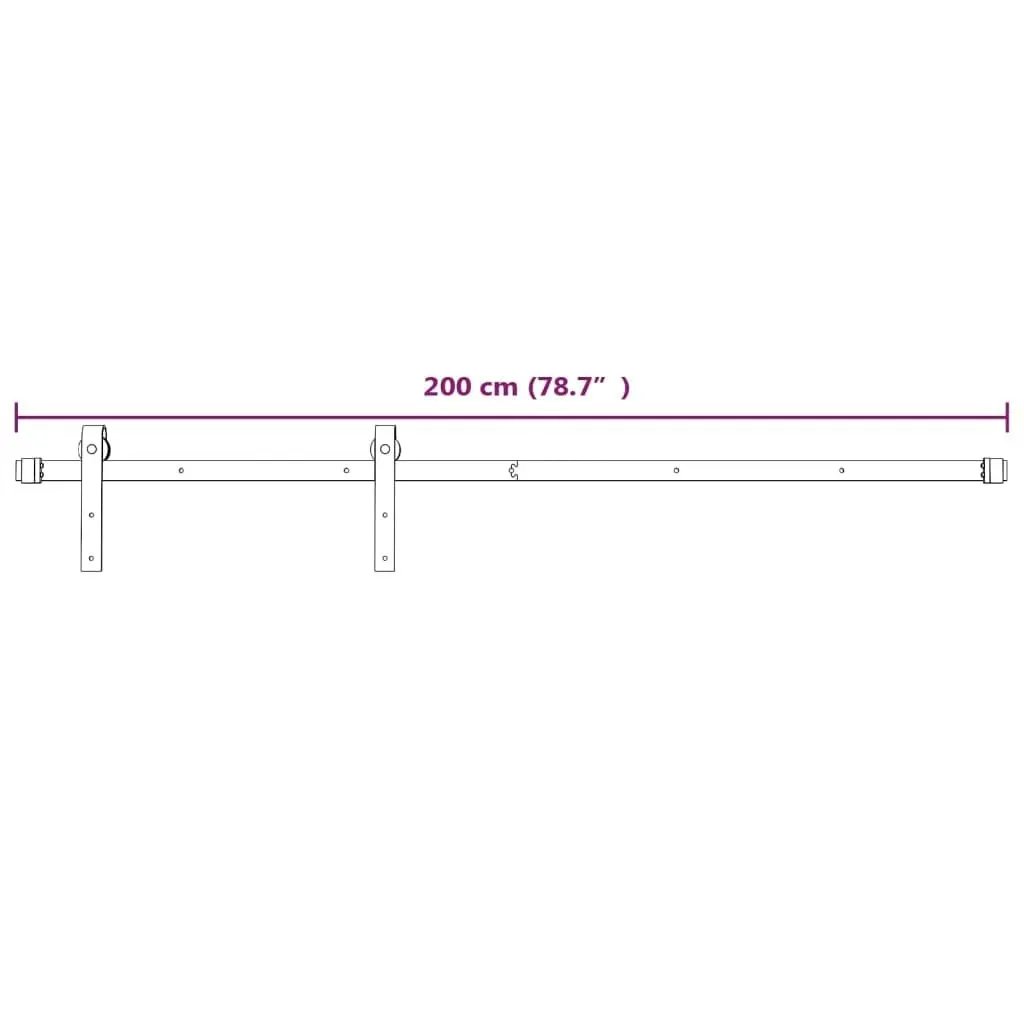 Sliding Door Hardware Kit 200 cm Steel White 151708