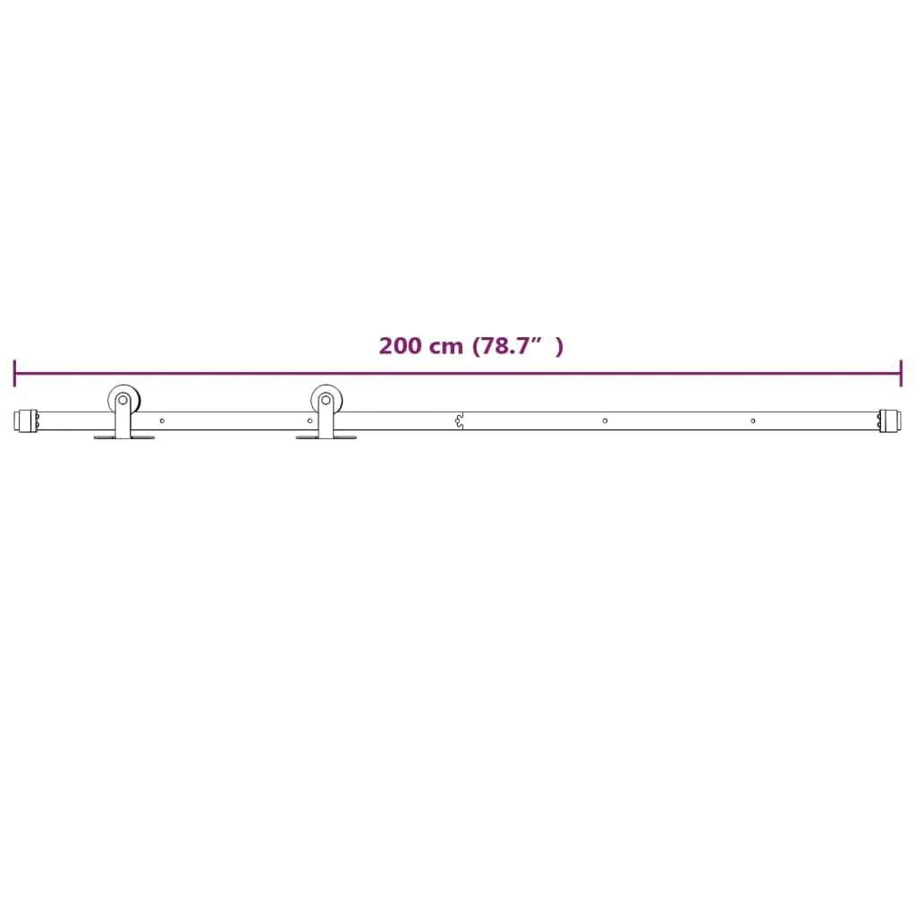 Sliding Door Hardware Kit 200 cm Steel White 151706