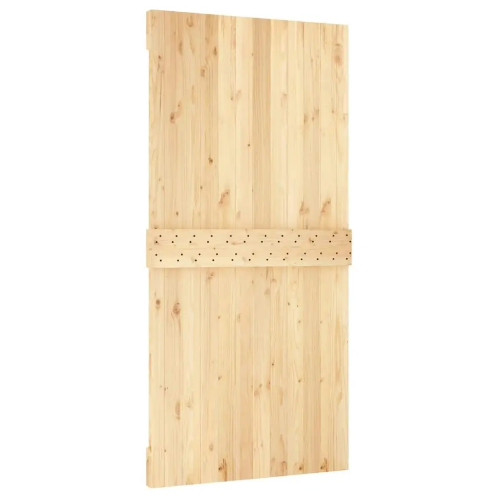 Sliding Door with Hardware Set 100x210 cm Solid Wood Pine 3203031