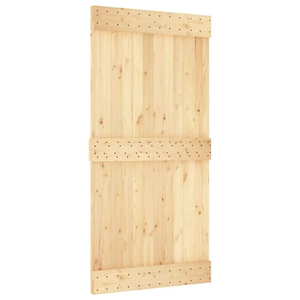 Sliding Door with Hardware Set 100x210 cm Solid Wood Pine 3203069