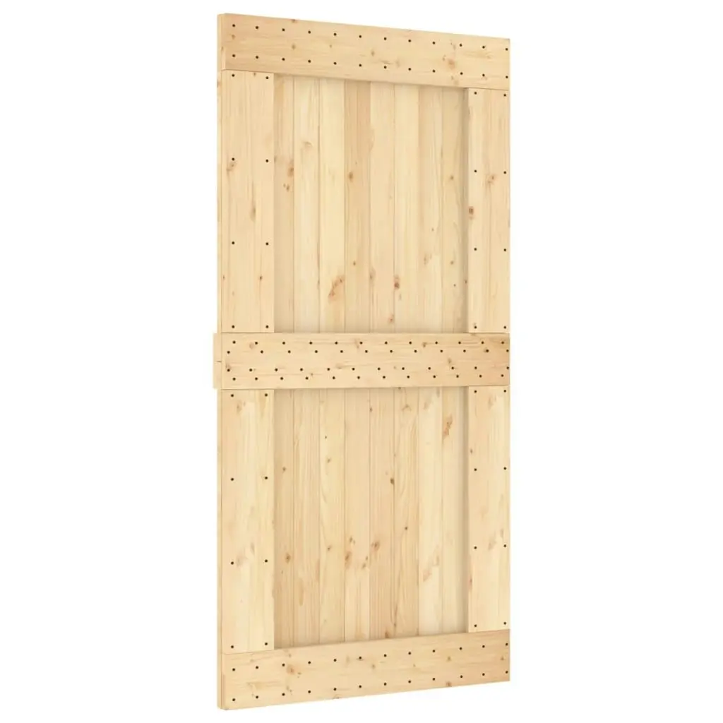 Sliding Door with Hardware Set 100x210 cm Solid Wood Pine 3203075