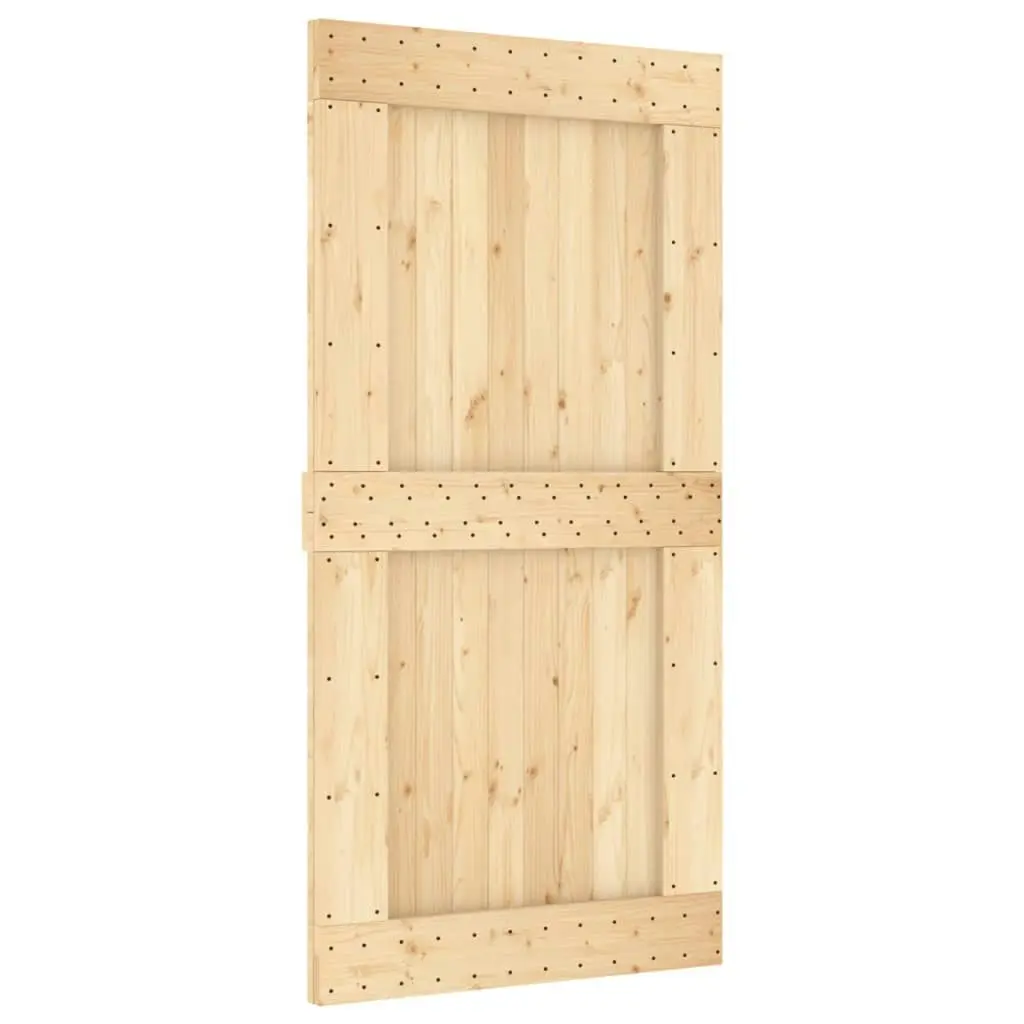 Sliding Door with Hardware Set 100x210 cm Solid Wood Pine 3203241