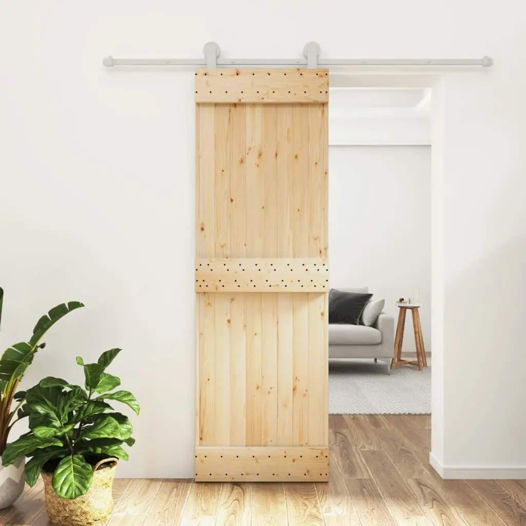 Sliding Door with Hardware Set 70x210 cm Solid Wood Pine 3203104