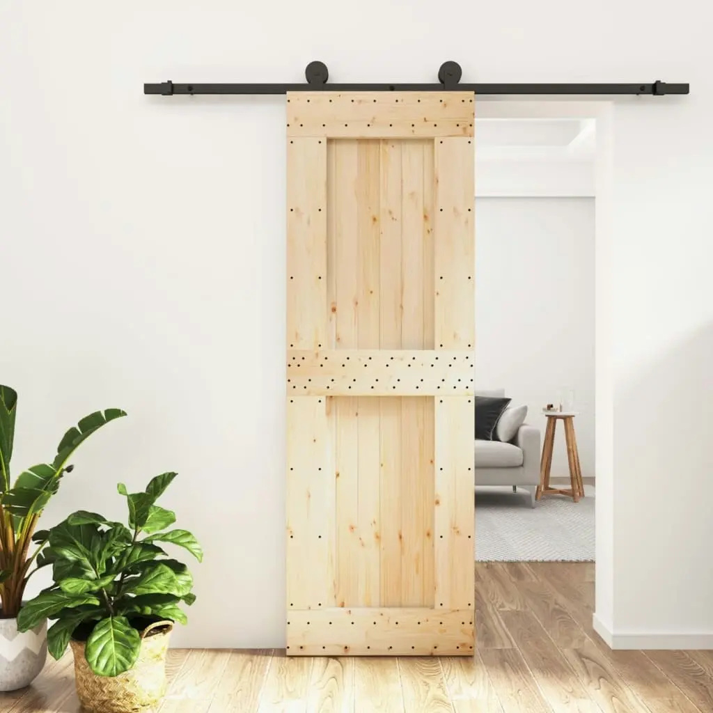 Sliding Door with Hardware Set 70x210 cm Solid Wood Pine 3203070