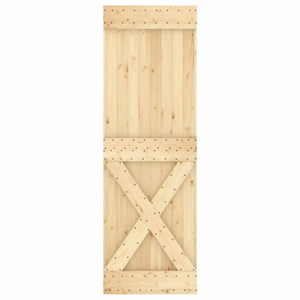 Sliding Door with Hardware Set 70x210 cm Solid Wood Pine 3203094