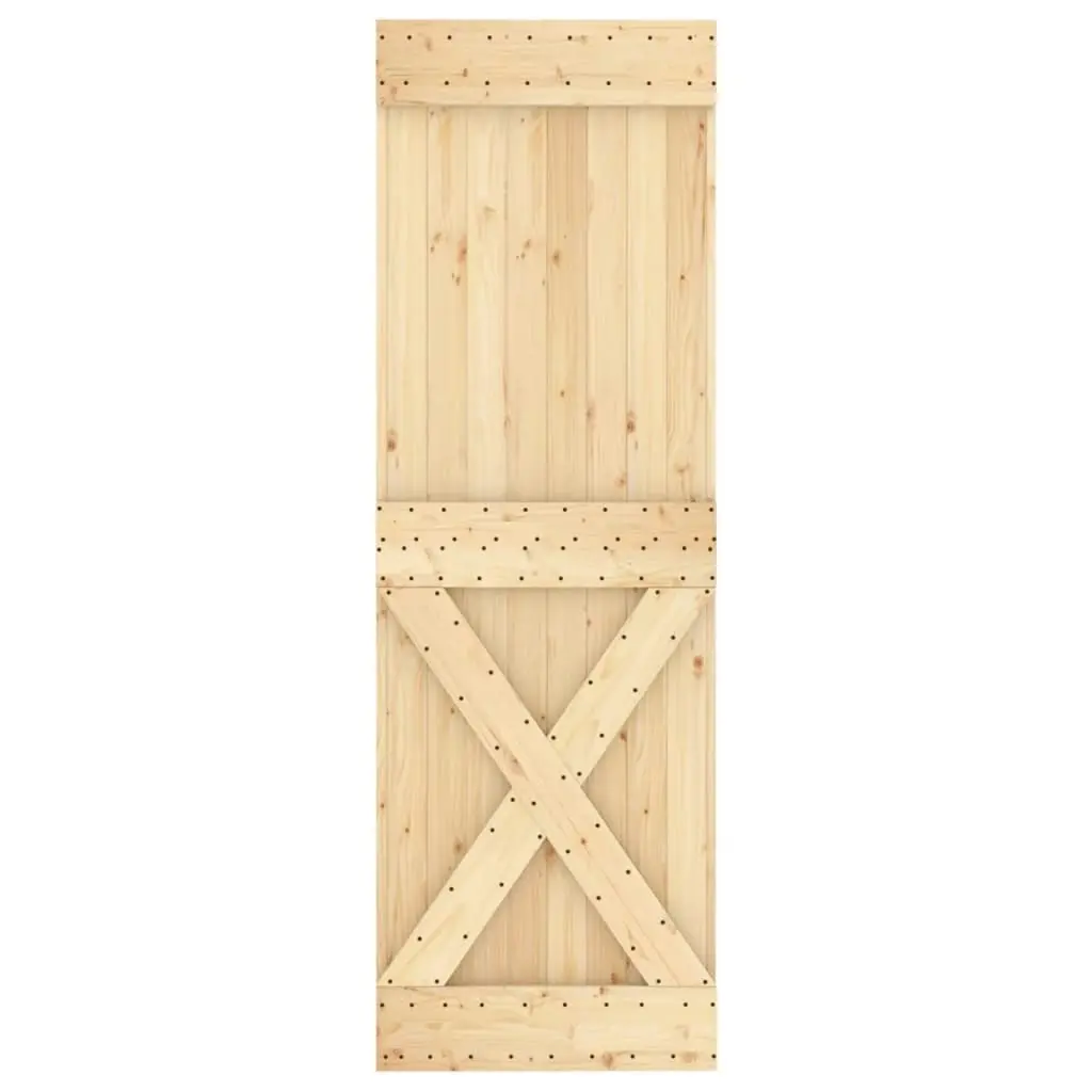 Sliding Door with Hardware Set 80x210 cm Solid Wood Pine 3203251