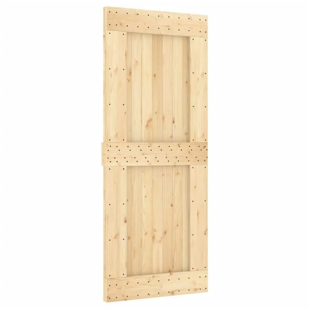 Sliding Door with Hardware Set 85x210 cm Solid Wood Pine 3203262