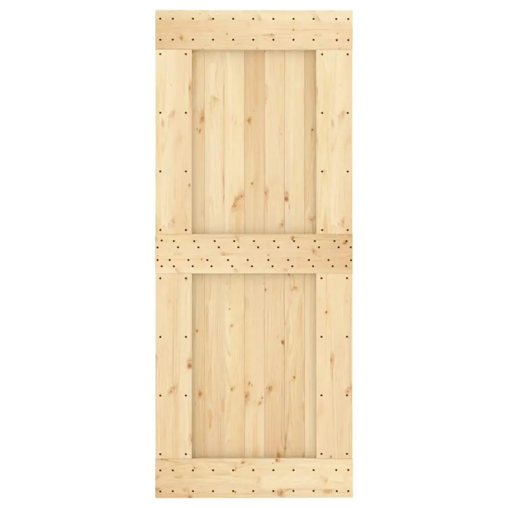 Sliding Door with Hardware Set 85x210 cm Solid Wood Pine 3203262