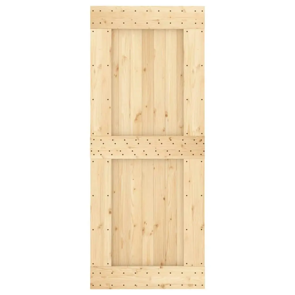 Sliding Door with Hardware Set 85x210 cm Solid Wood Pine 3203221