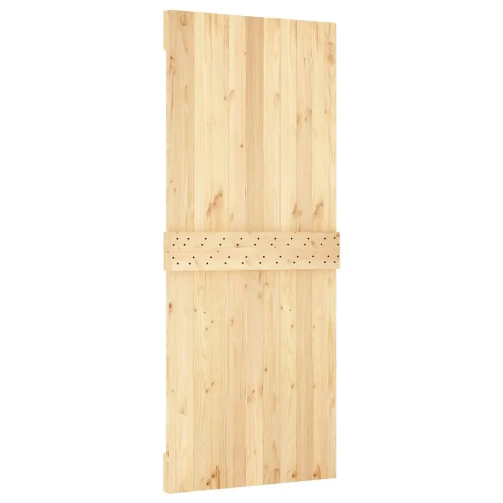 Sliding Door with Hardware Set 85x210 cm Solid Wood Pine 3203201